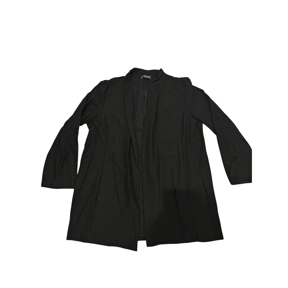Eileen fisher black open cardigan viscose medium Petite classic old money office